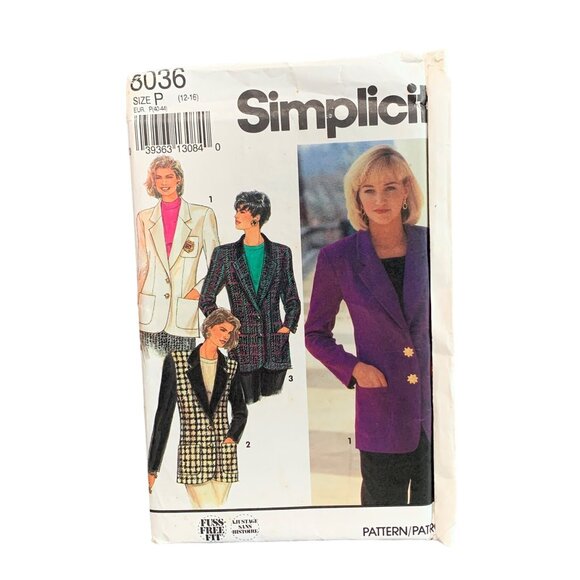 Vintage Simplicity Womens Blazer Sewing Pattern 8036 Size 12-16 - Picture 1 of 2